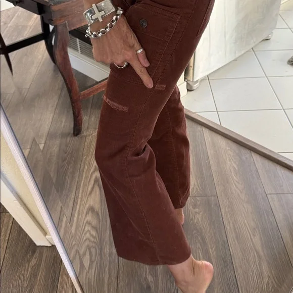 RARE Vintage Levi Brown Corduroy Pants kickflare Big E white tab - Picture 11 of 16